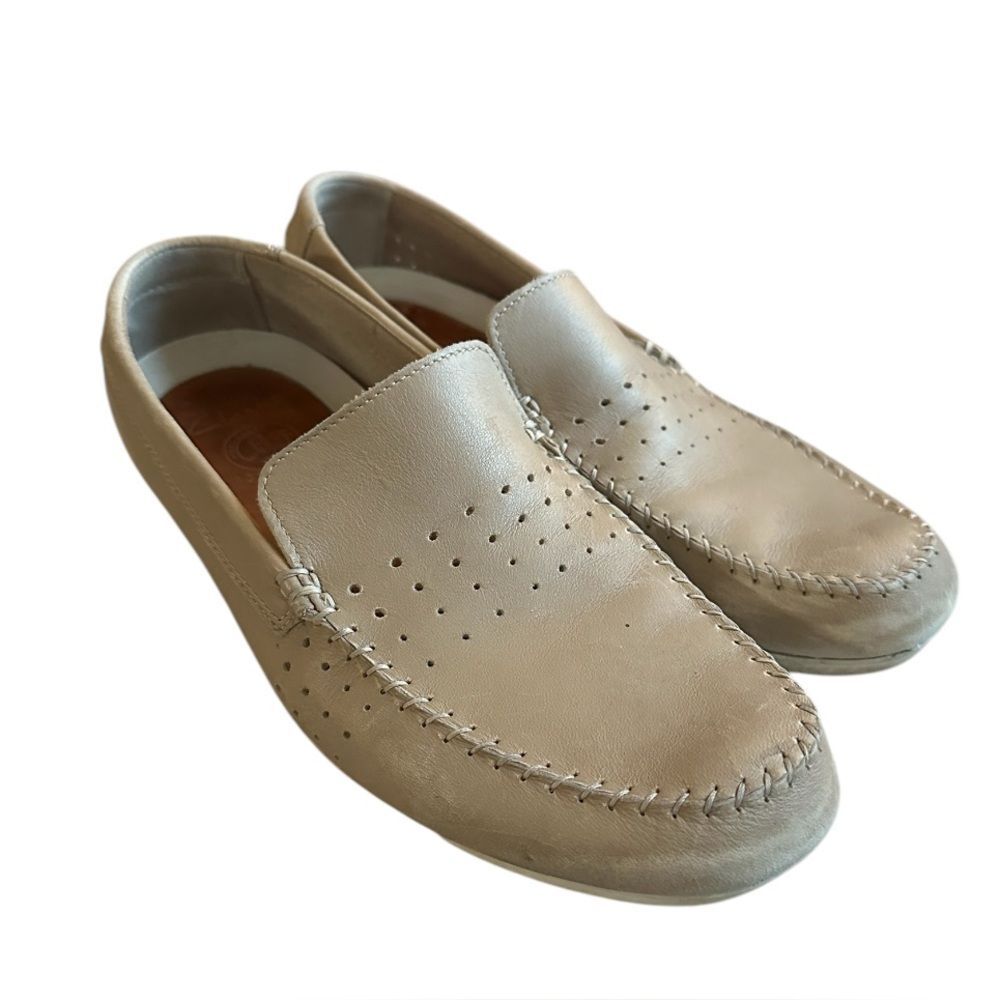 Clarks Mens Trigenic Taupe Leather Slip-on Loafers Shoes Size 7.5 M